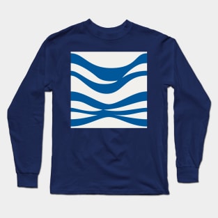 Blue Waves Pattern Long Sleeve T-Shirt